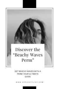 Close-up of a woman's long hair with beach waves, styled with a beach wave perm"