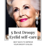 "Portrait of an elderly woman with a kind smile with managing a non droopy eyelids." "Close-up photo of an older woman with gray hair and wrinkles, looking content." "Image of a grandmotherly figure with glasses and a gentle expression." "Photo of an aging woman with silver hair and a serene expression, radiating wisdom." "Captivating image of a graceful older lady with a peaceful expression, exuding warmth."